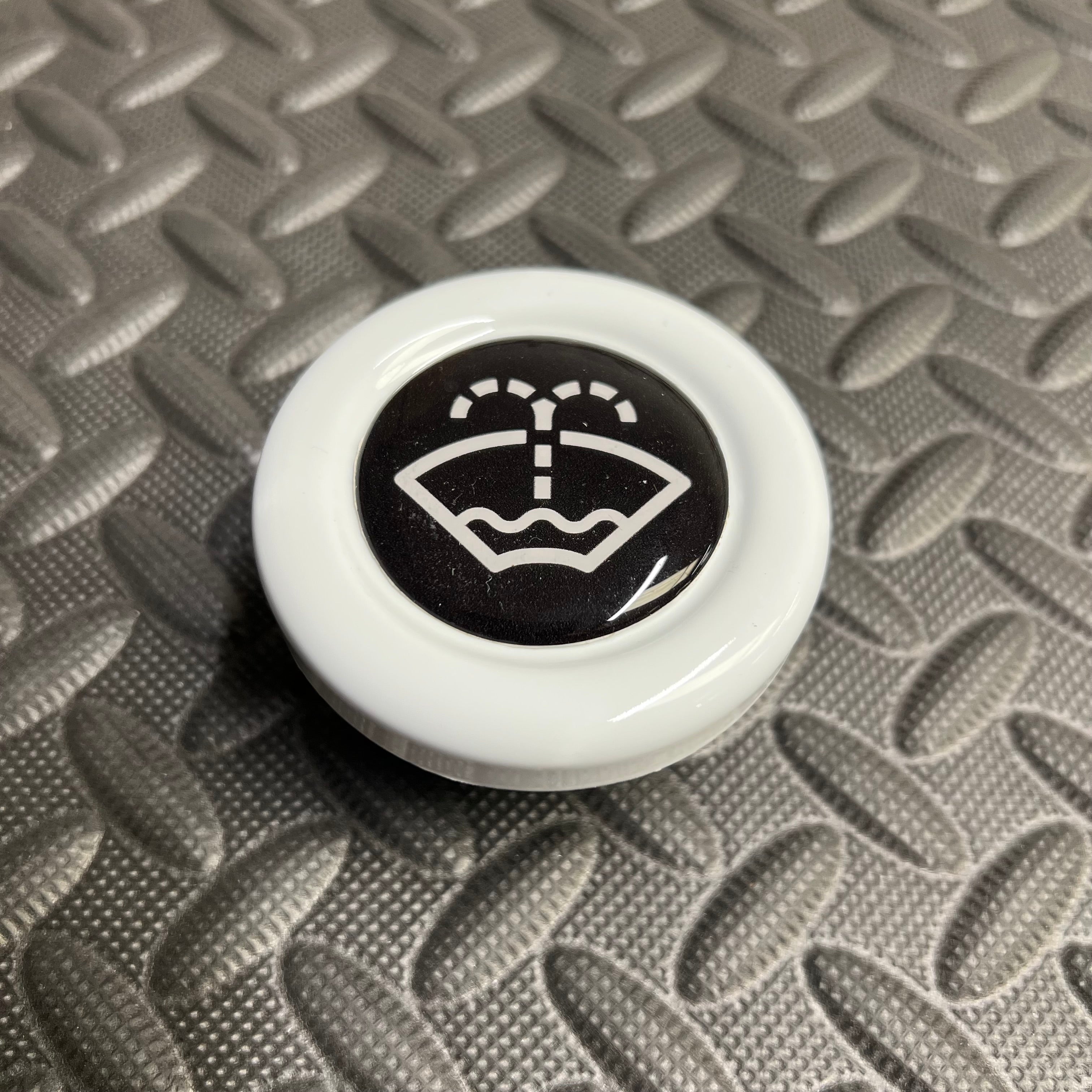 Proform Washer Bottle Bung - Multiple Ford Models - Painted Frozen White With White Screenwash Logo Detailing