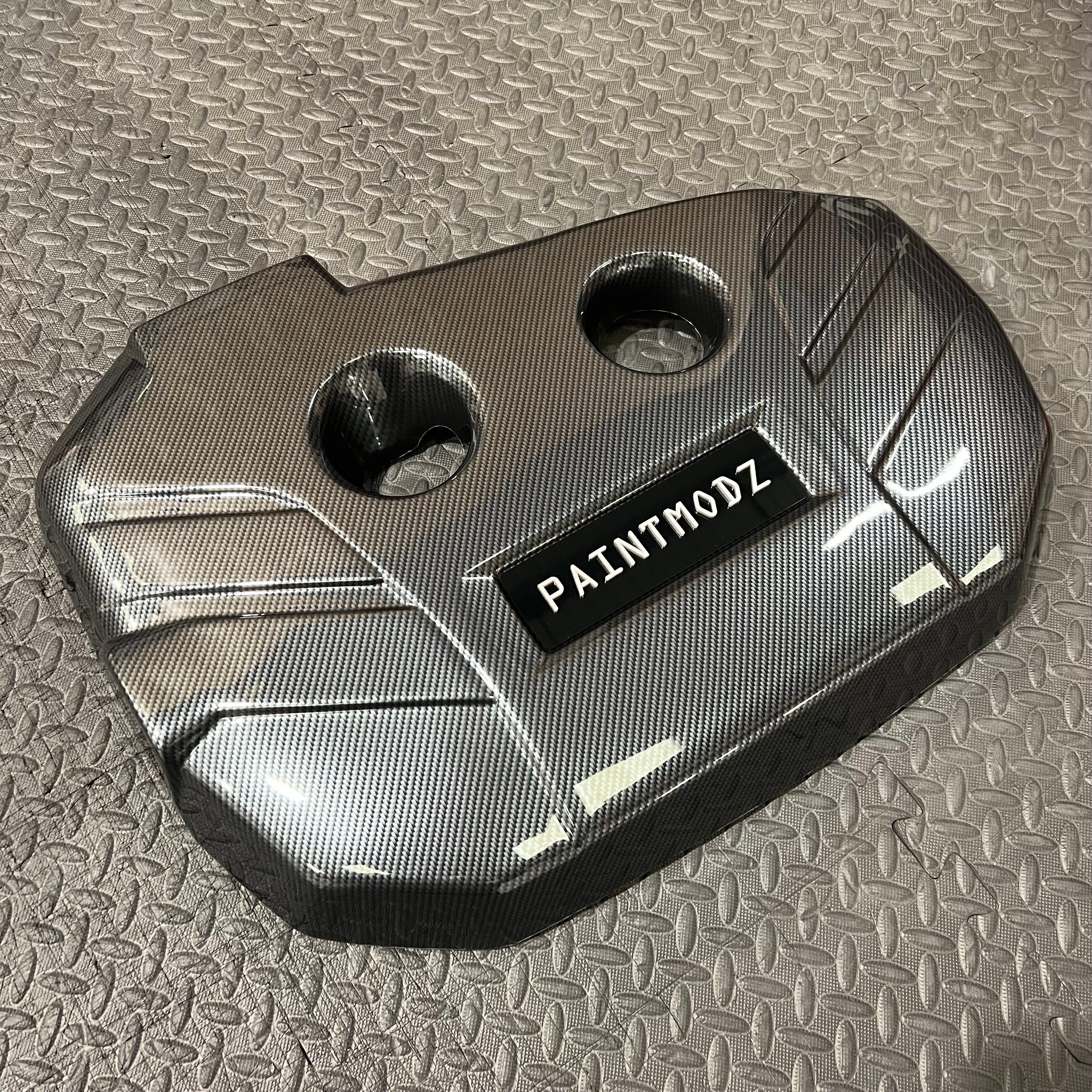 Proform Engine Cover - Mk3.5 Focus RS Deluxe Carbon Fibre Effect Plastic - White/Gloss Black Badge