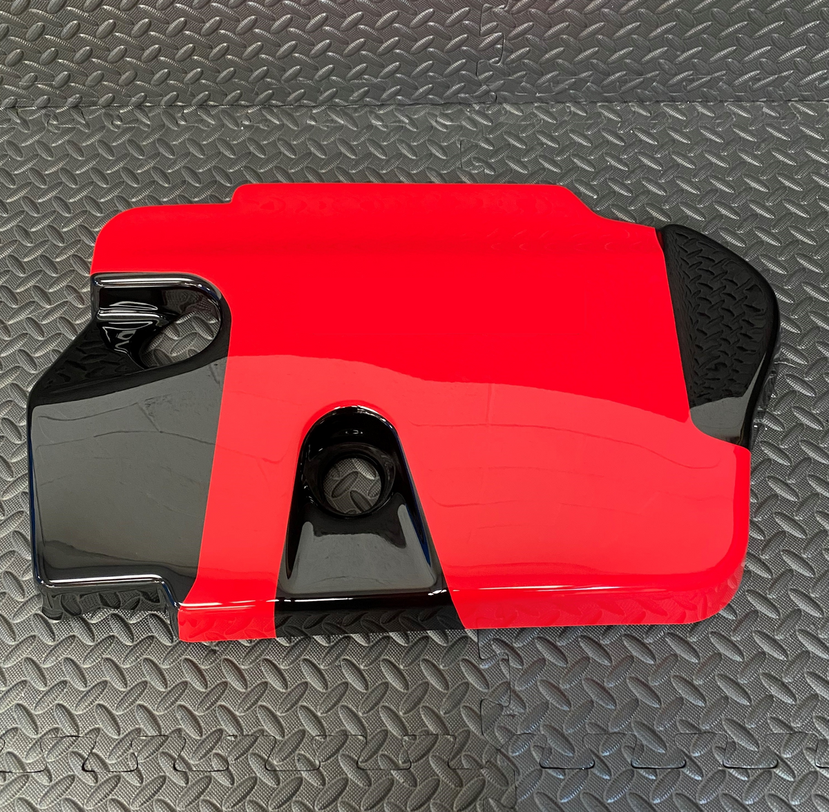 Proform Engine Cover - MK3.5 Focus ST Diesel - Painted Race Red With Gloss Black Accents.