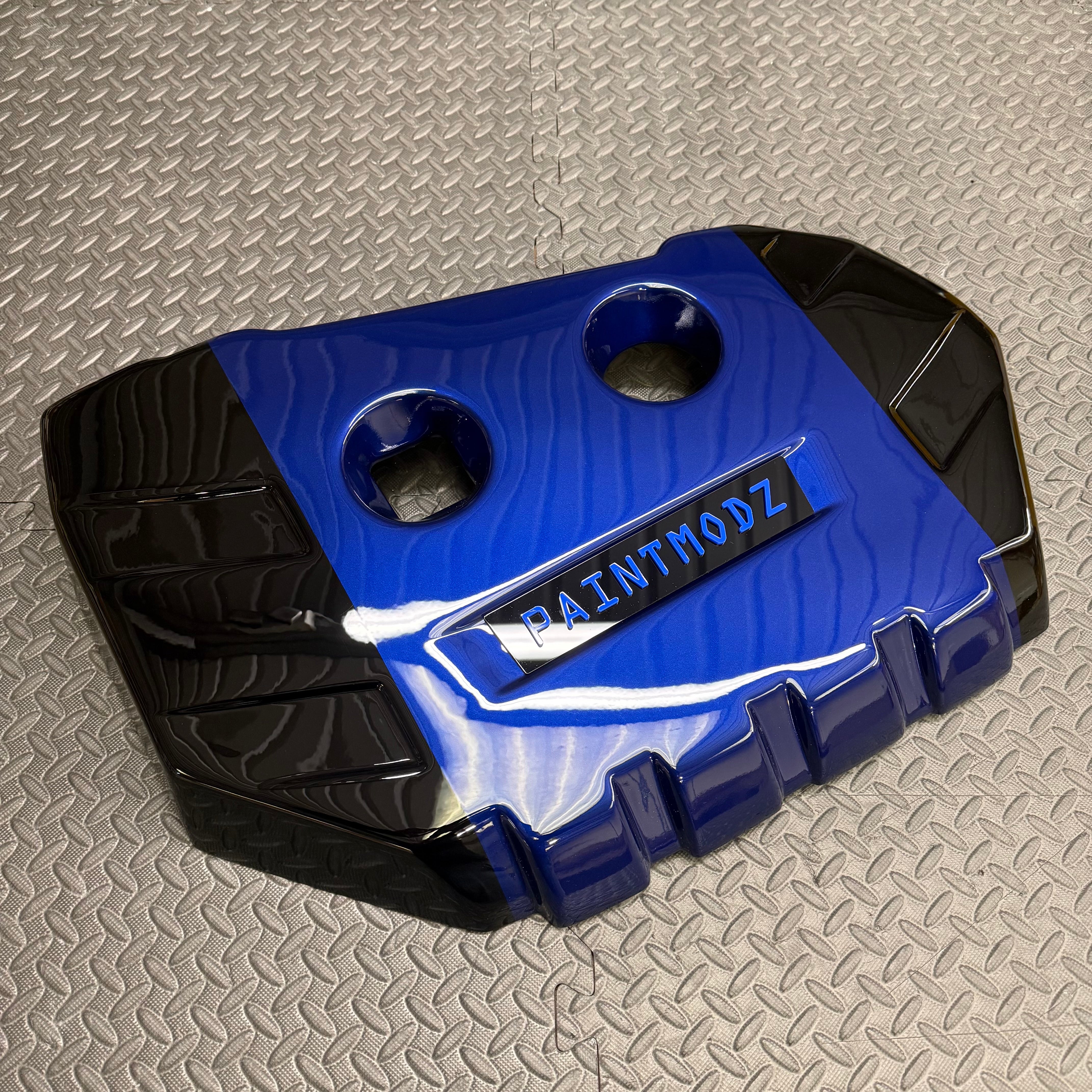 Proform Engine Cover - MK3/3.5 Focus ST Petrol - Painted Deep Impact Blue/Gloss Black - Medium Blue/Gloss Black Badge