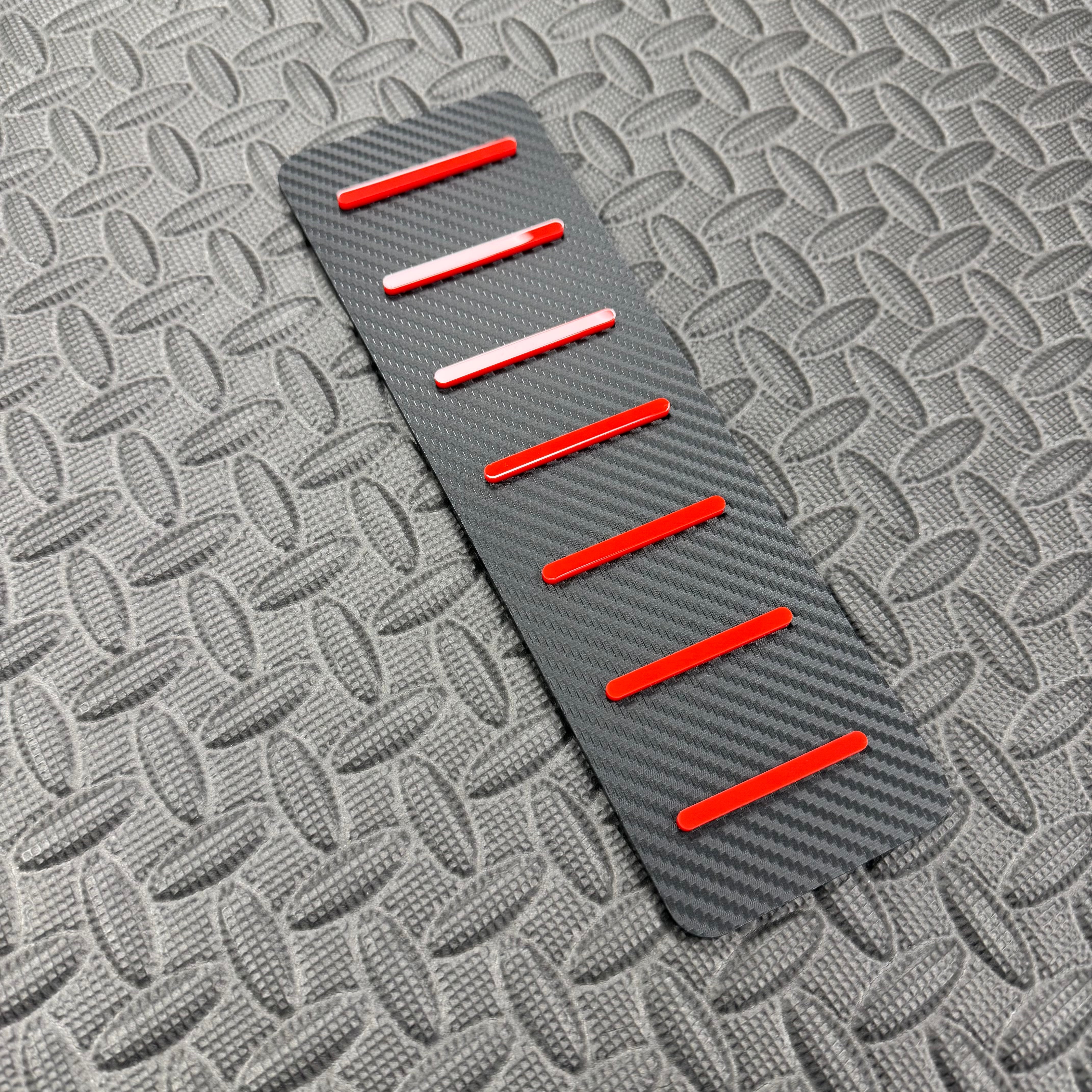 Proform Mk3/3.5 Focus Dead Pedal / Foot Rest Plate, Red Detail, Carbon Fibre Effect Back Plate