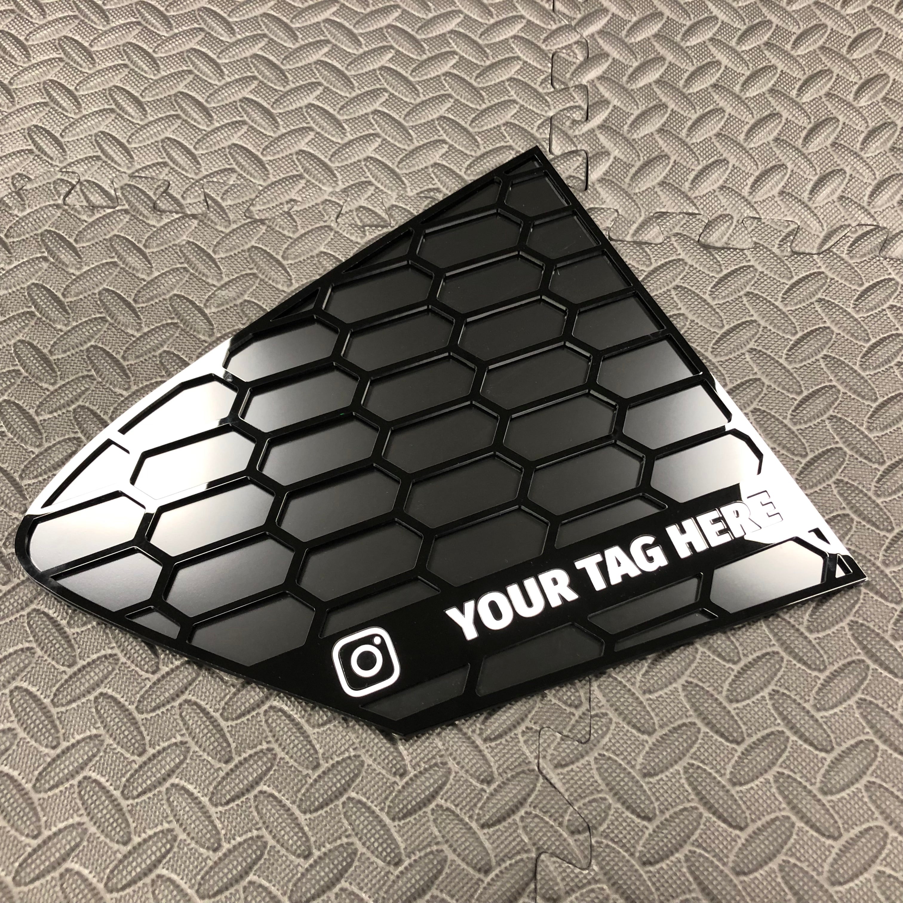 Mk4/4.5 Focus Rear Quarter Window Inserts (Pair) - Custom Text / Social Media Tag