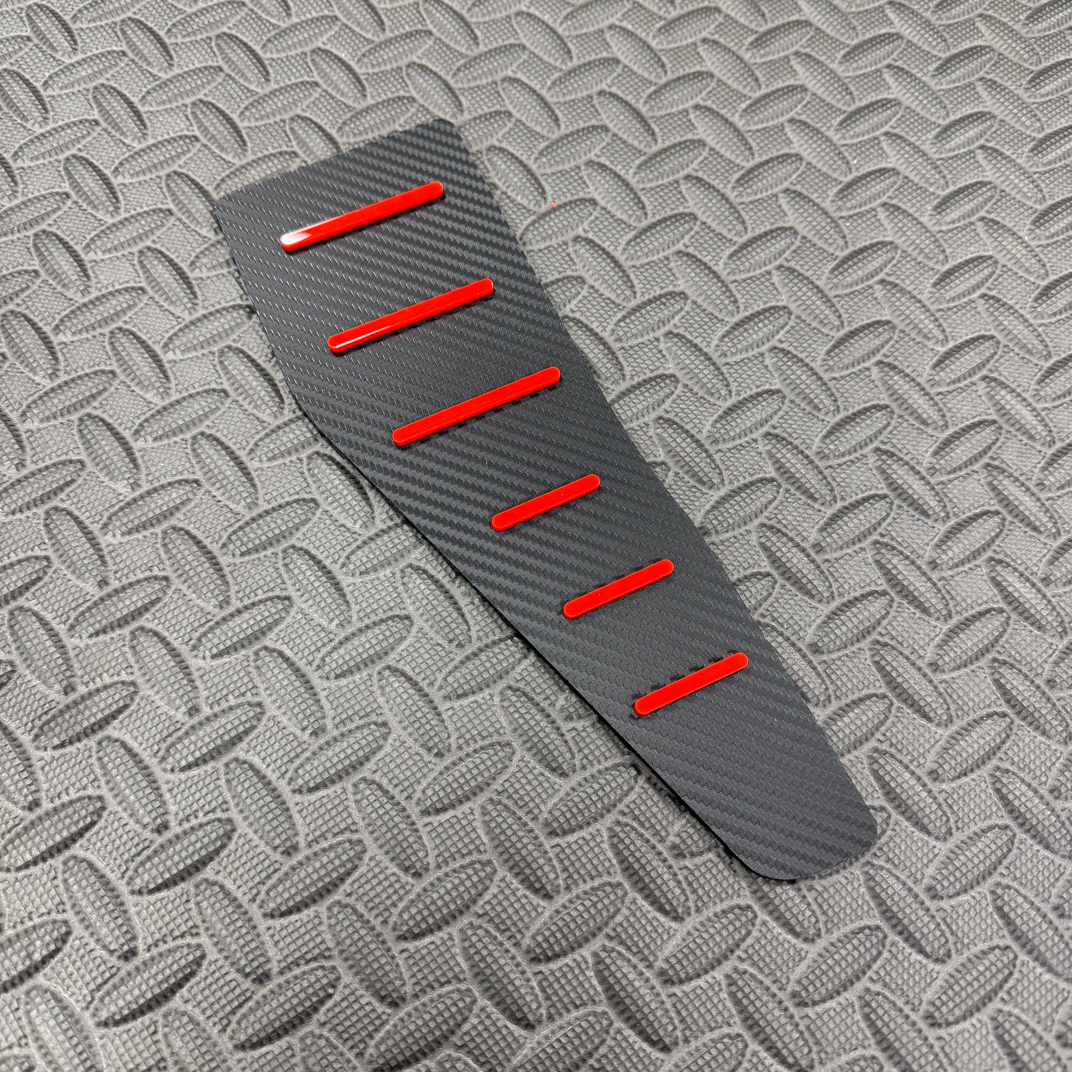 Proform Mk7/7.5 Golf GTI / R (Automatic) Dead Pedal / Foot Rest Plate - Carbon Fibre Effect Back Plate With Red Detail