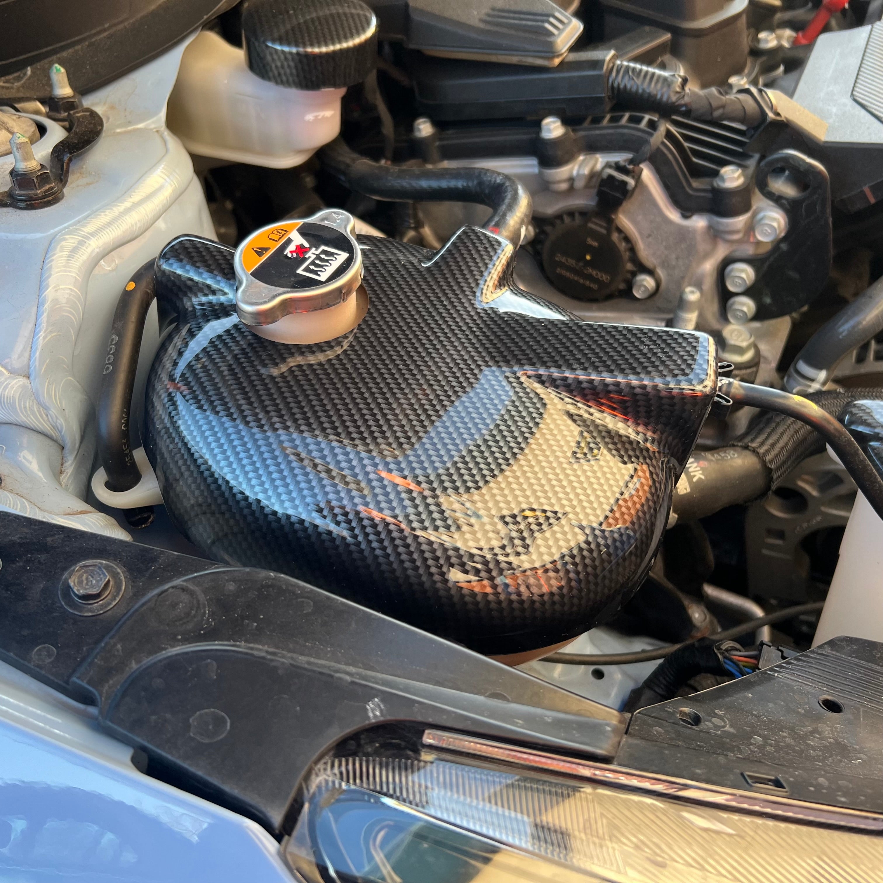 Proform Coolant Tank Cover - Fits Hyundai i20N/N Line - Delxue Carbon Fibre Effect Plastic