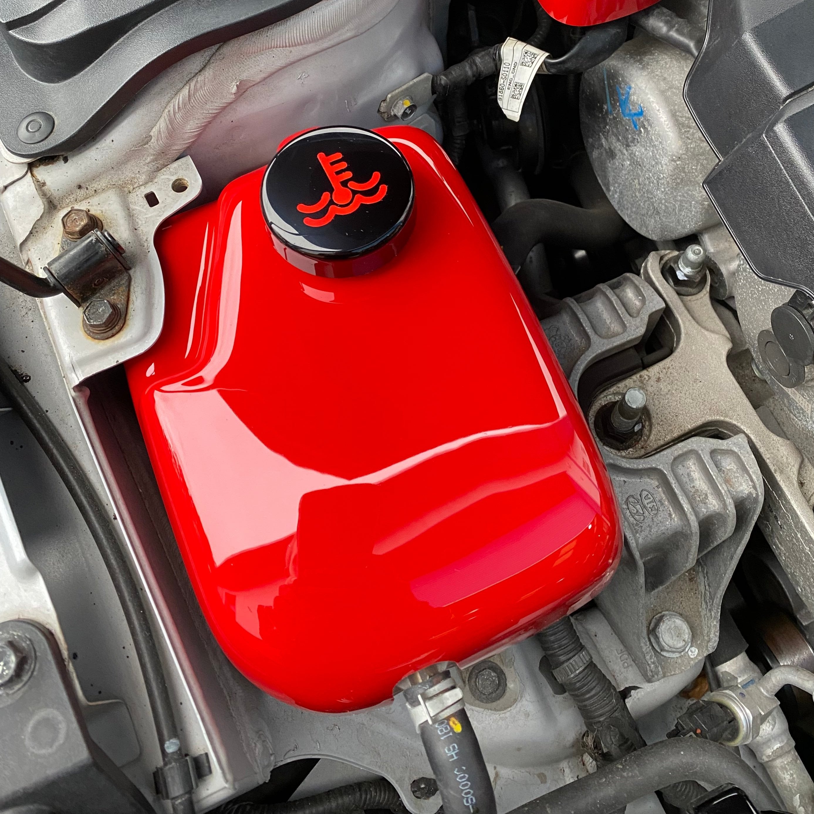 Proform Coolant Tank Cover - Hyundai i30N / Kona N / Veloster N - Gloss Red Plastic