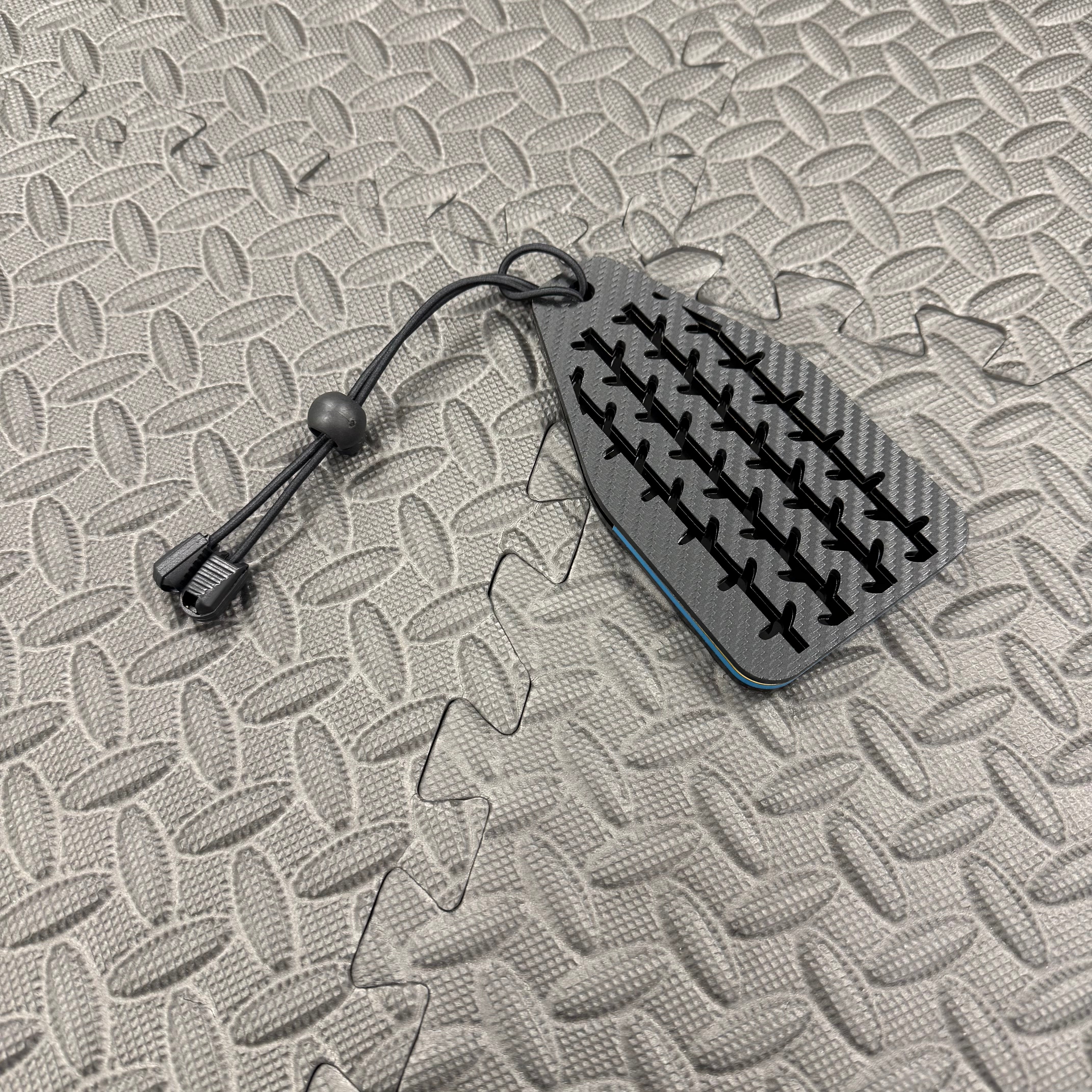 Proform Universal Air Freshener Holder - Carbon Fibre Effect Tread Pattern With Light Blue Detail