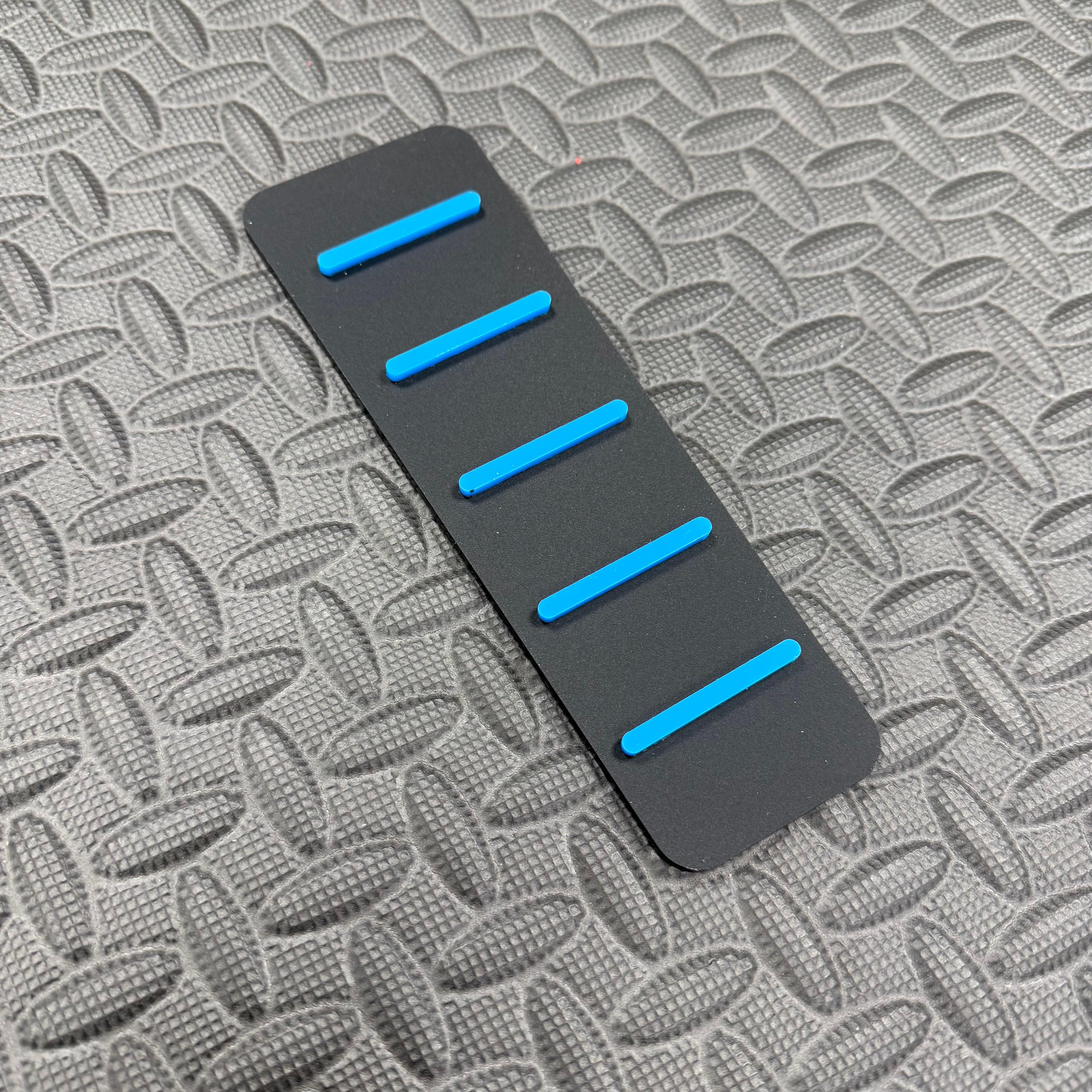 Proform Mk2/2.5 Puma ST Dead Pedal / Foot Rest Plate - Satin Back Plate With Light Blue Detail