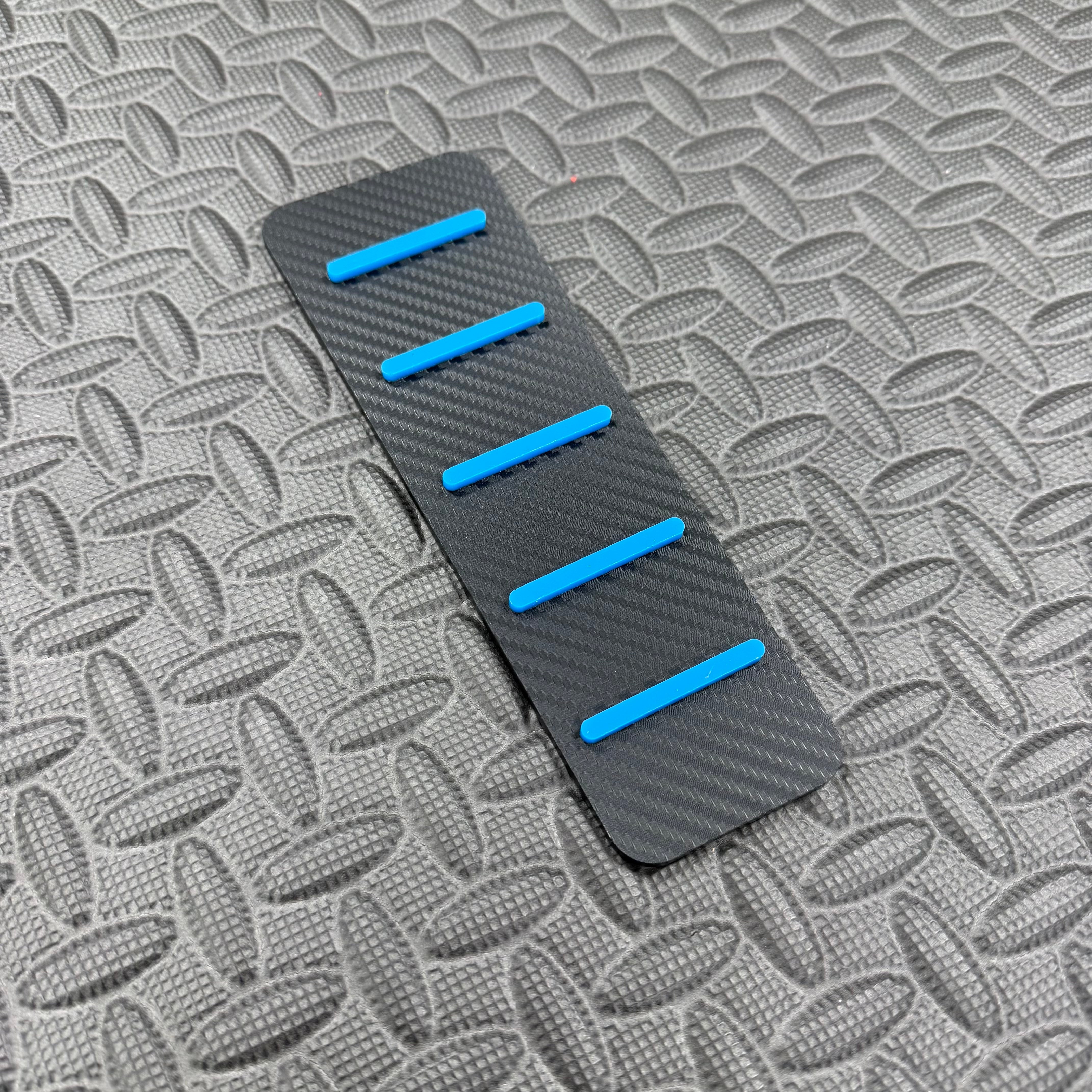 Proform Mk2/2.5 Puma ST Dead Pedal / Foot Rest Plate - Carbon Fibre Effect Back Plate With Light Blue Detail