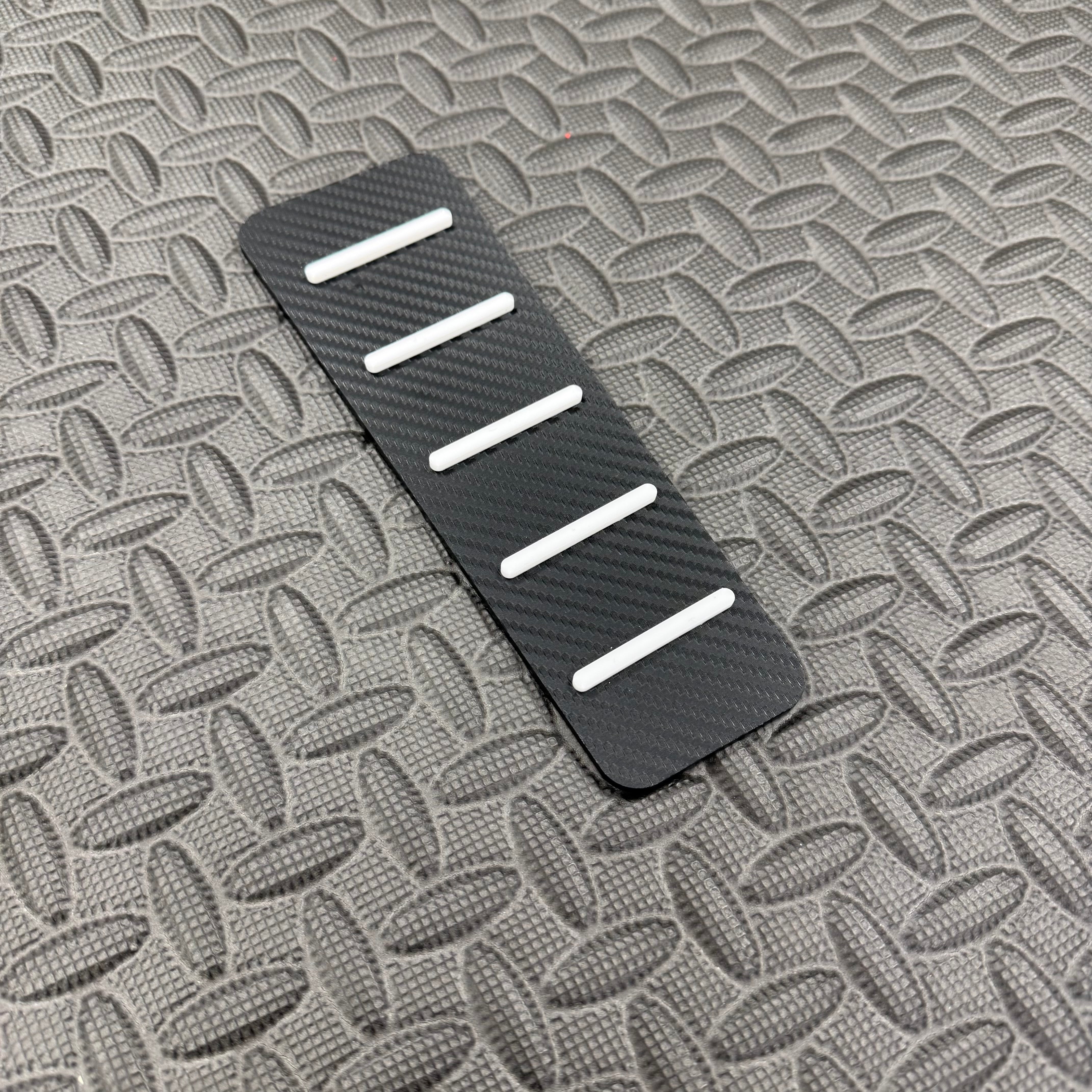 Proform Mk2/2.5 Puma ST Dead Pedal / Foot Rest Plate - Carbon Fibre Effect Back Plate With White Detail