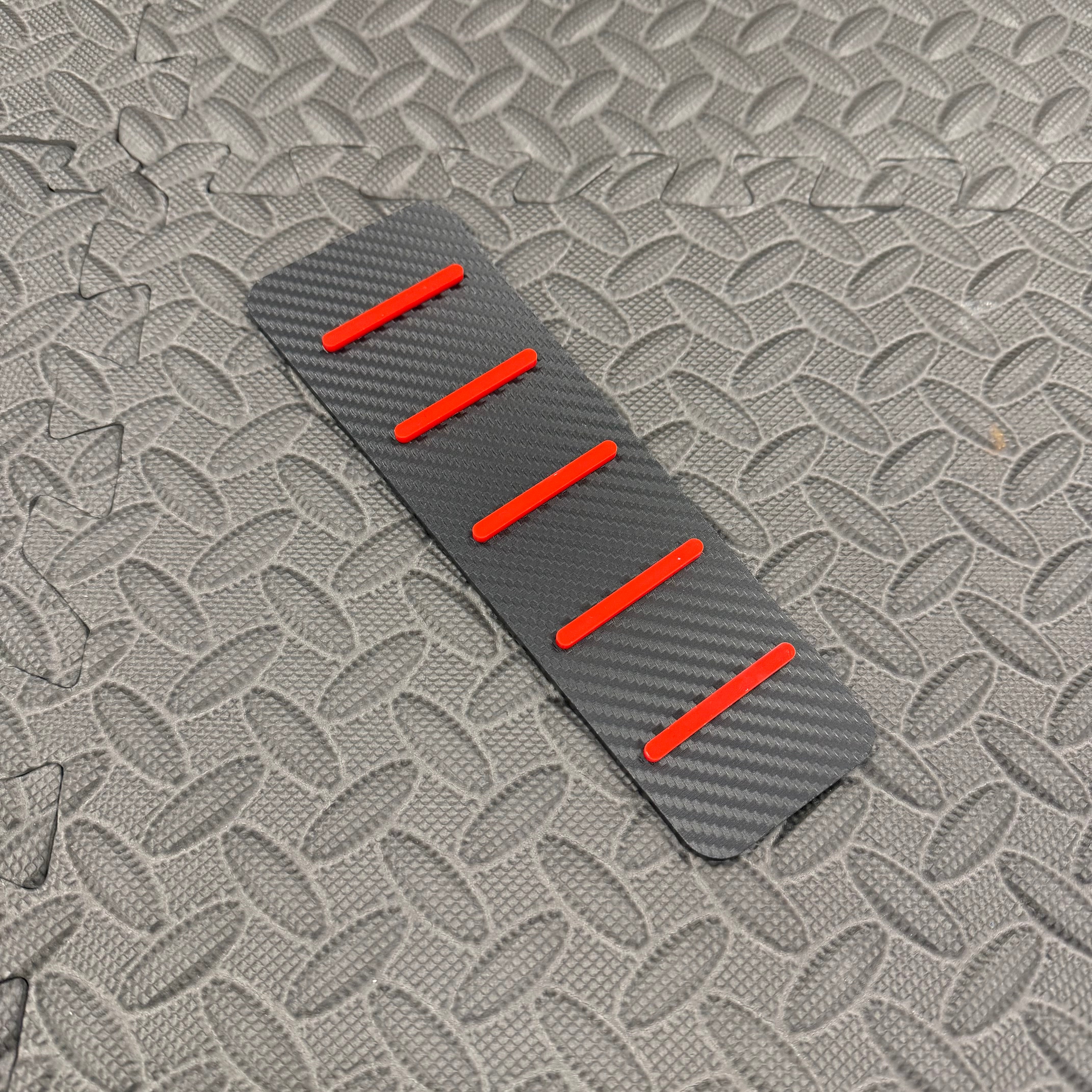 Proform Mk2/2.5 Puma ST Dead Pedal / Foot Rest Plate - Carbon Fibre Effect Back Plate With Red Detail