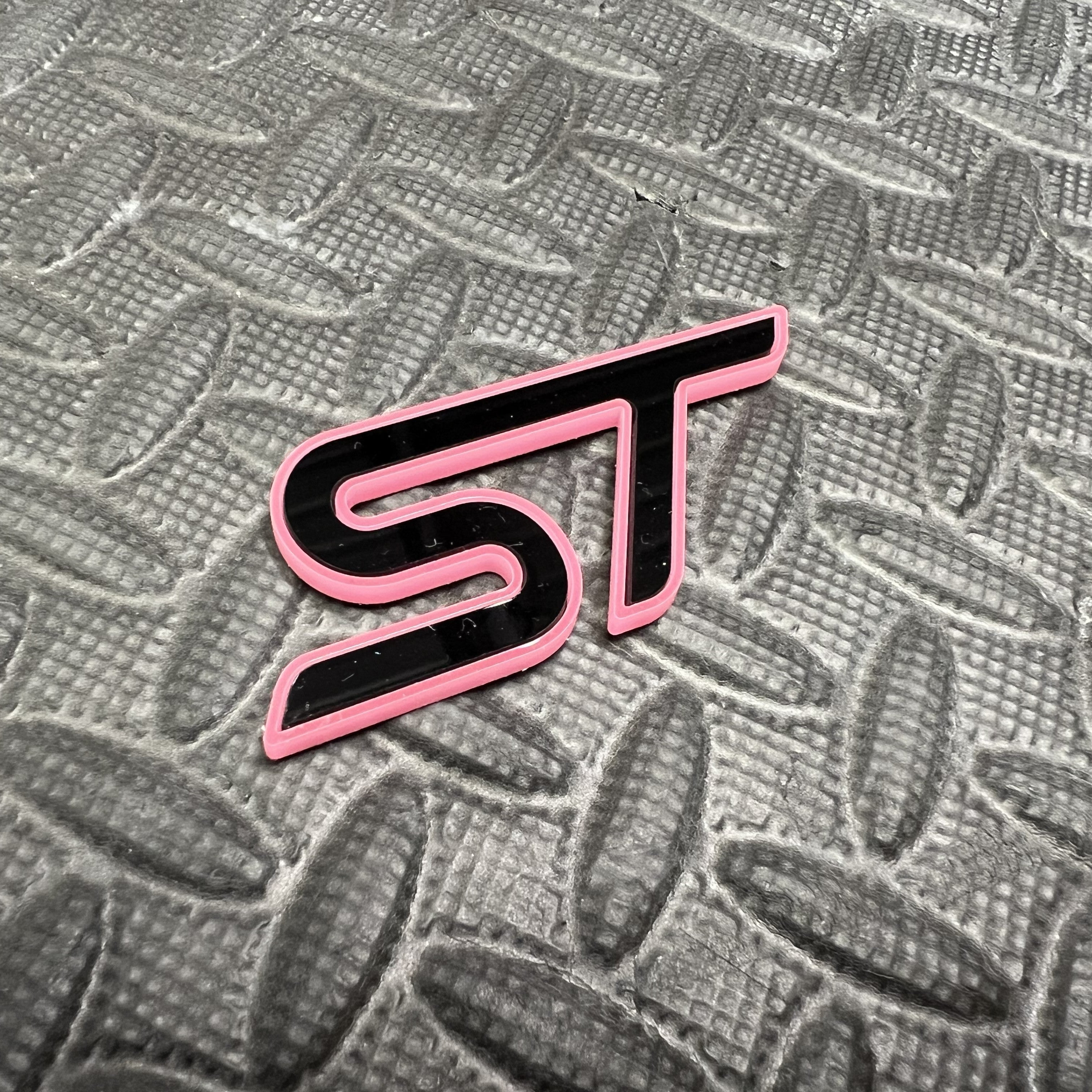 ST Badge Plate Sticker Pink