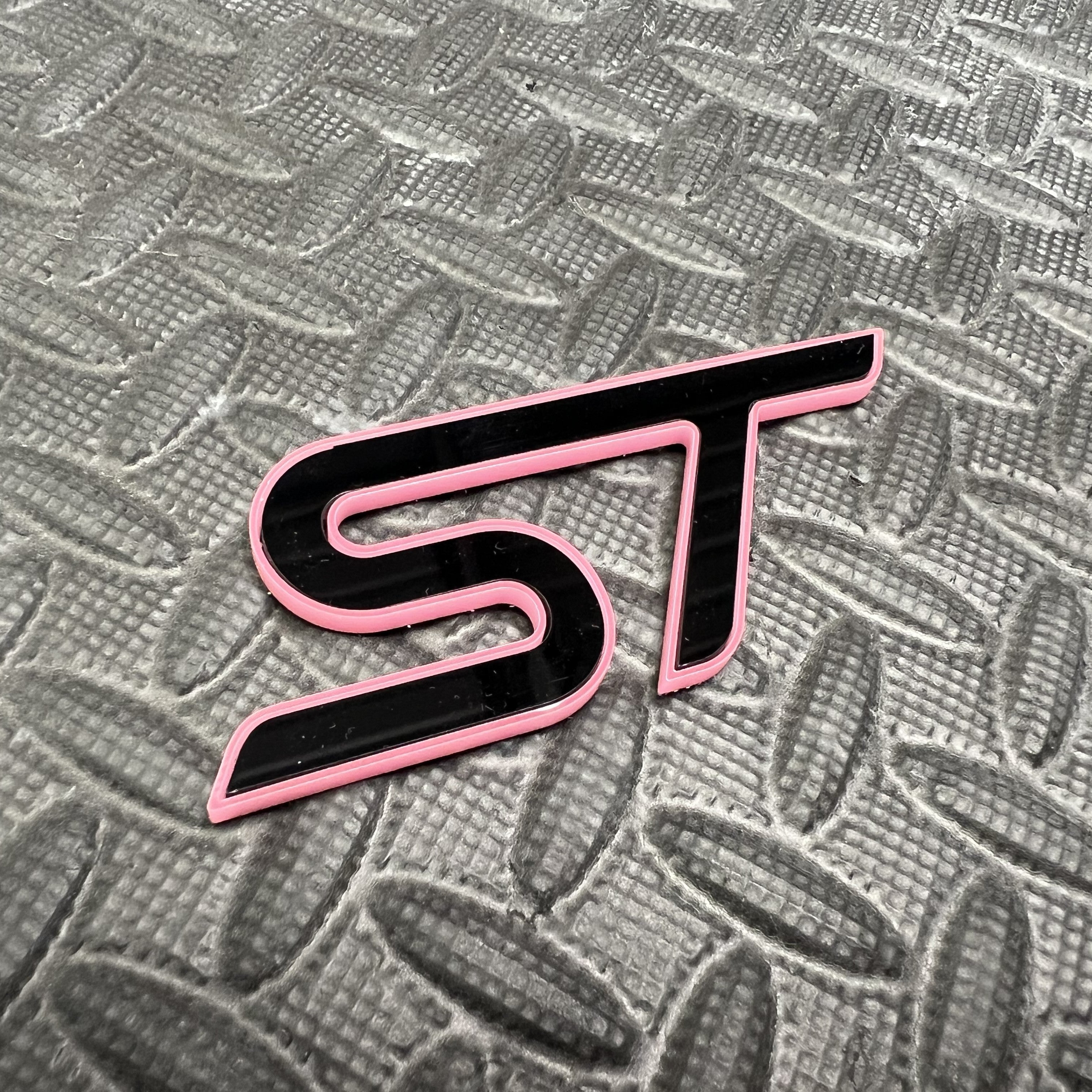 ST Badge Plate Sticker Pink
