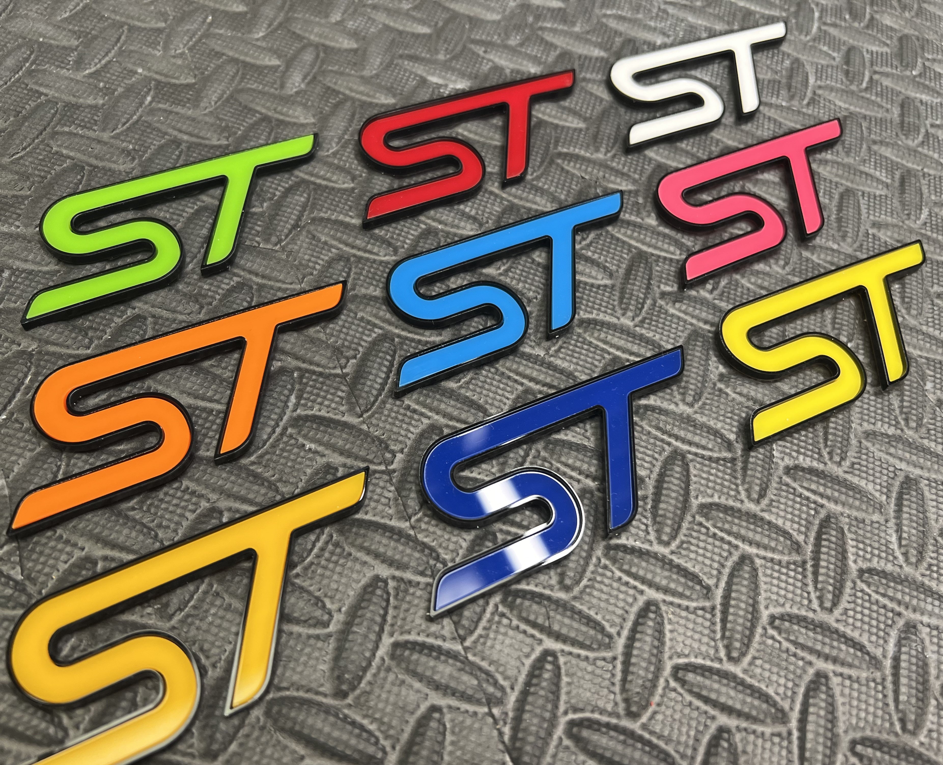 Adhesive ST Badge Plate Stickers in Various Colours