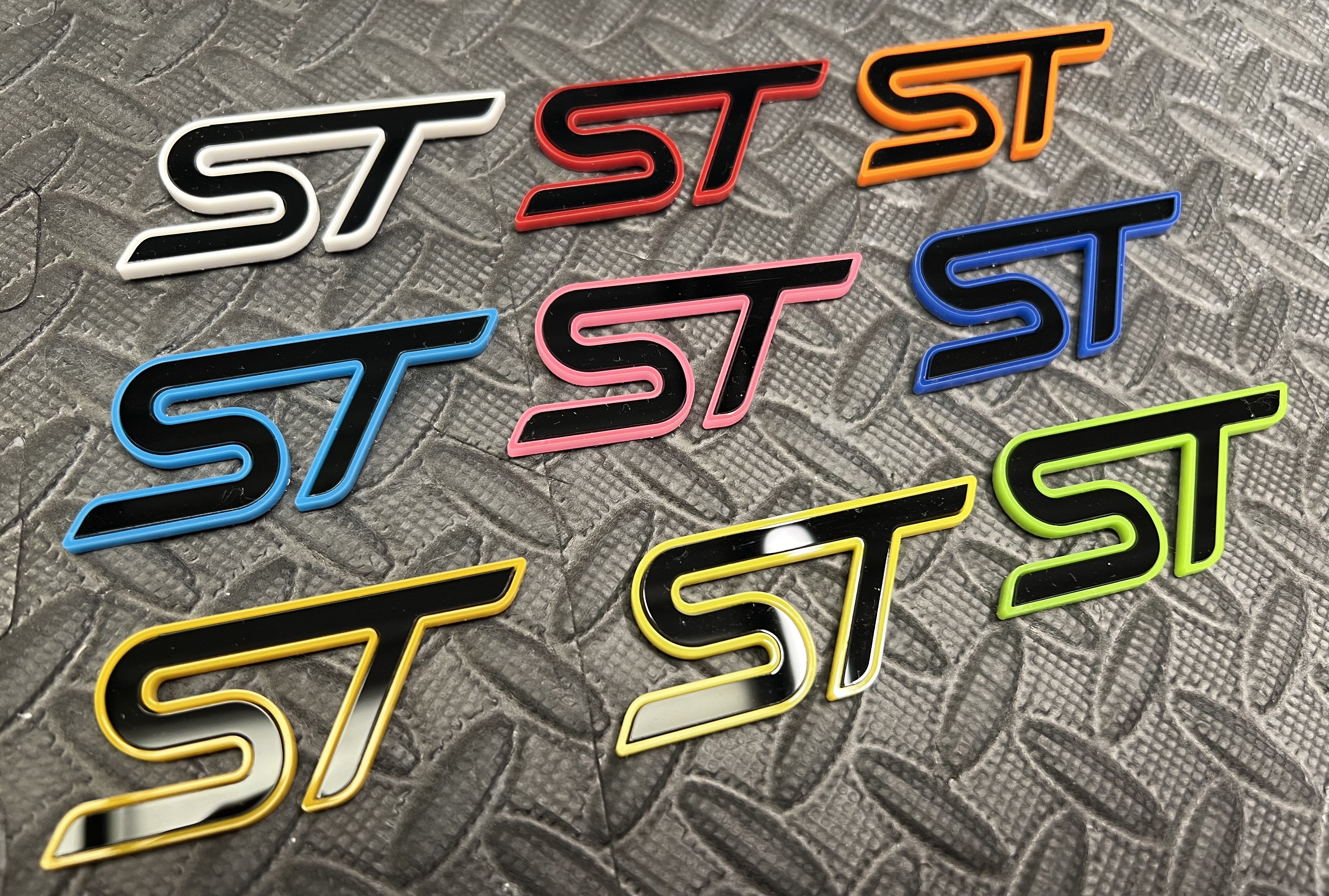 Adhesive ST Badge Plate Stickers in Various Colours
