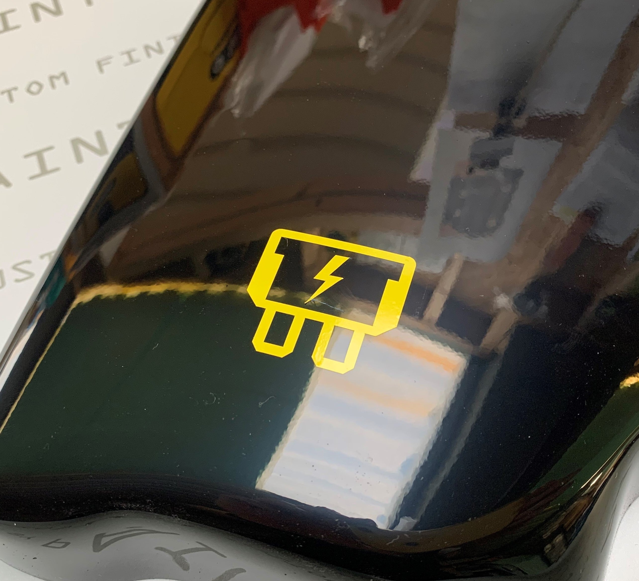 Yellow fuse box decal car sticker