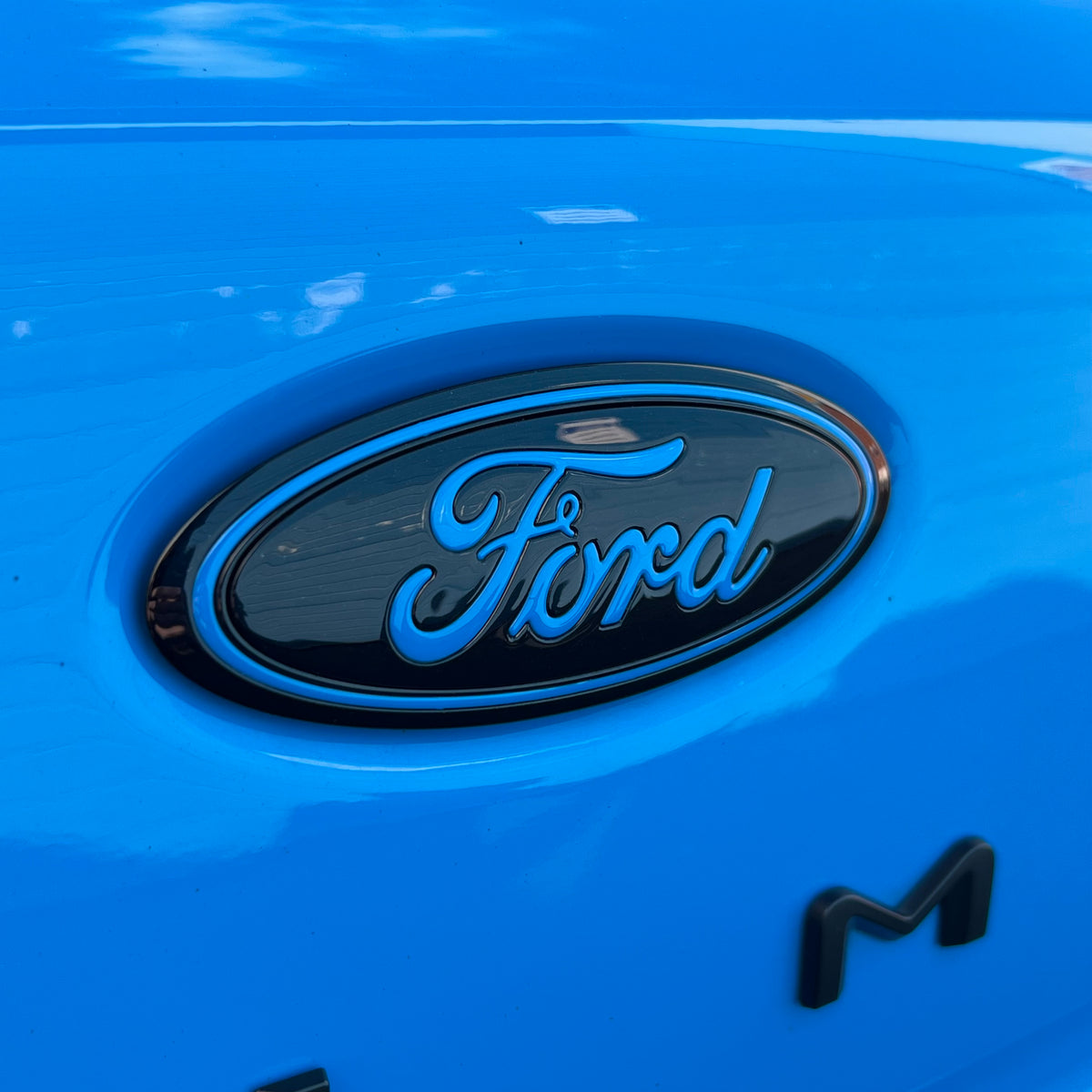 Genuine Ford Grille / Tailgate Badges - Mk2 Puma ST/ST Line - Painted Gloss Black and Azure Blue
