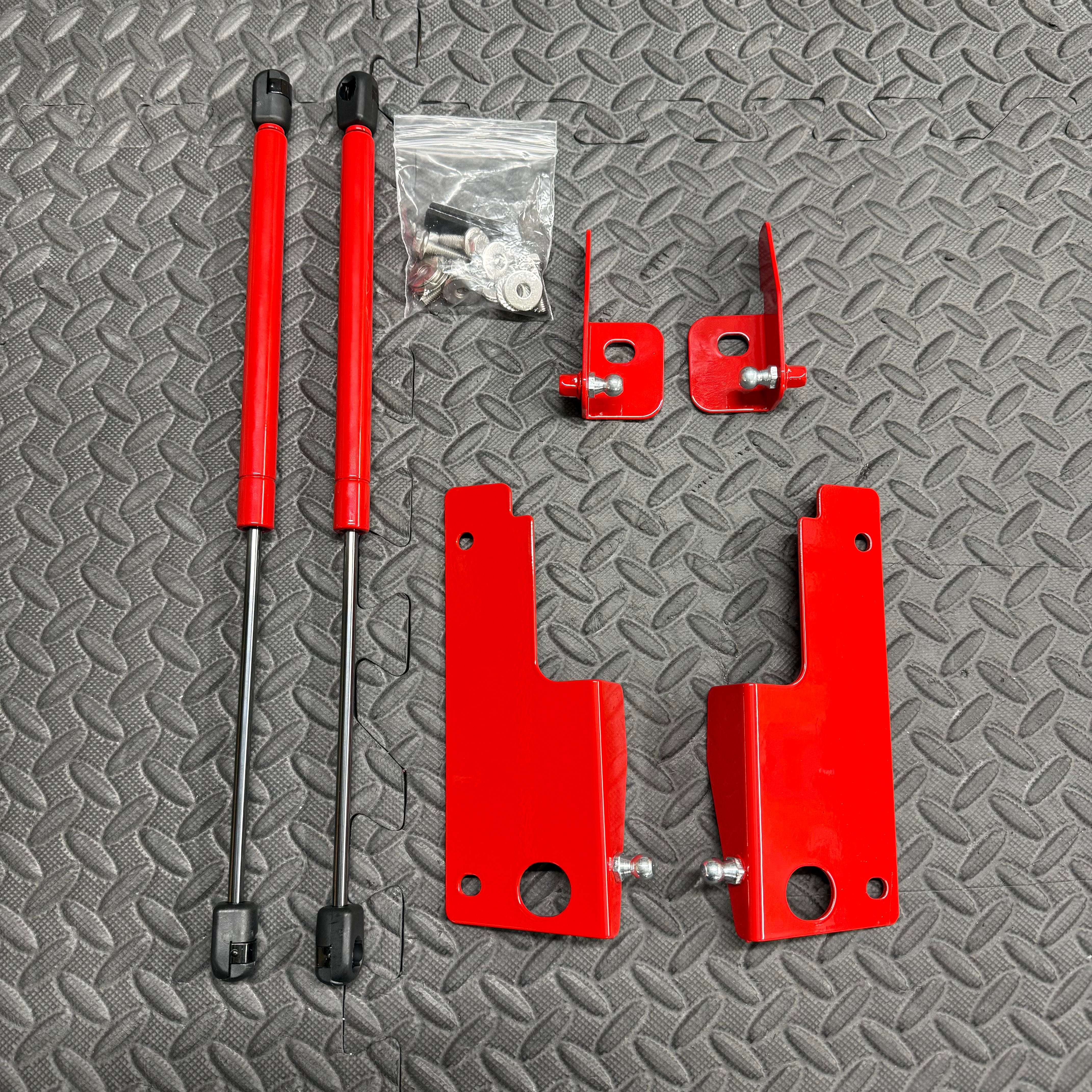 Mk4/4.5 Focus inc ST Gas Strut Bonnet Lifters - Painted Race Red