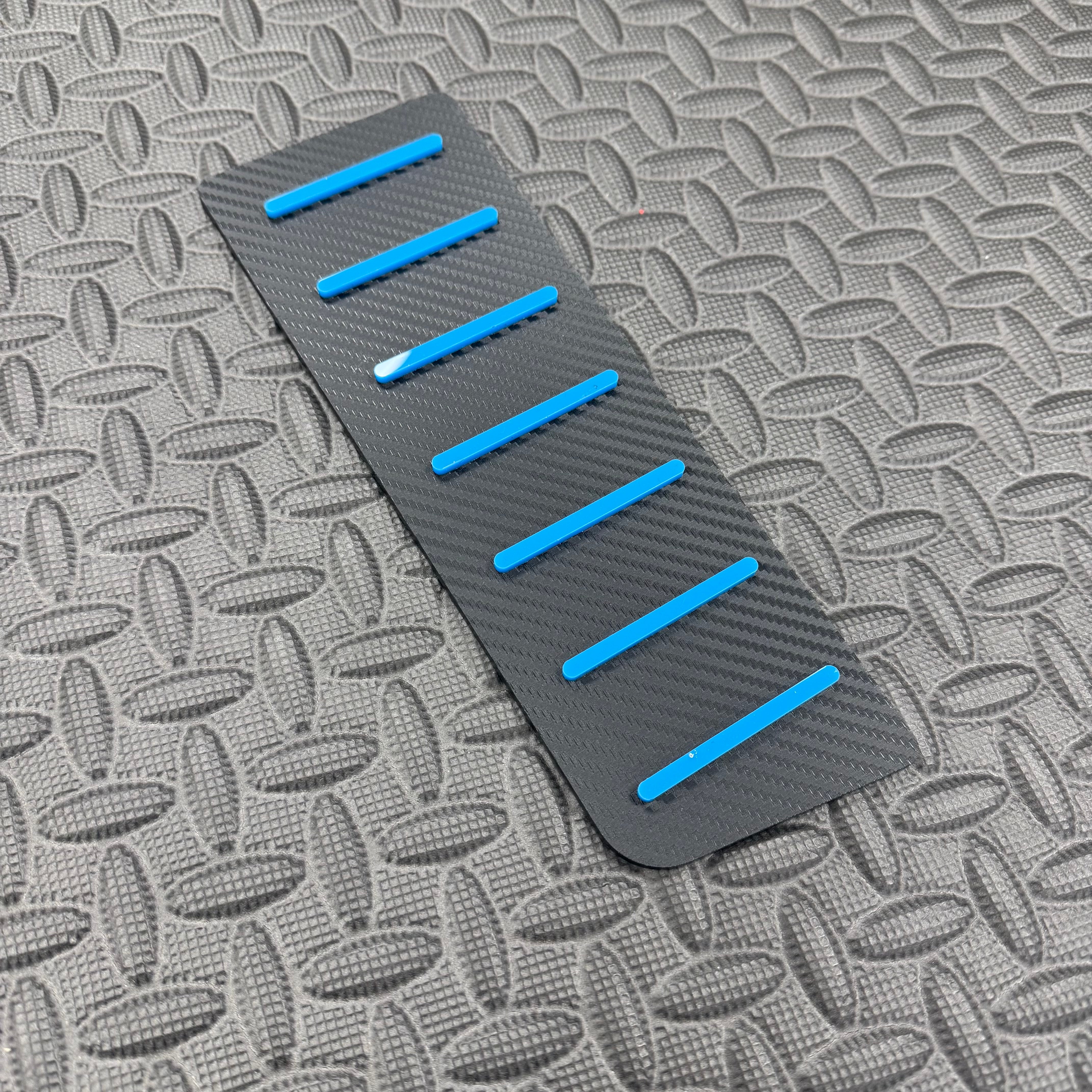 Proform Mk4/4.5 Focus ST Dead Pedal / Foot Rest Plate - Right Hand Drive - Manual Transmission - Carbon Fibre Effect Back Plate With Light Blue Detailing