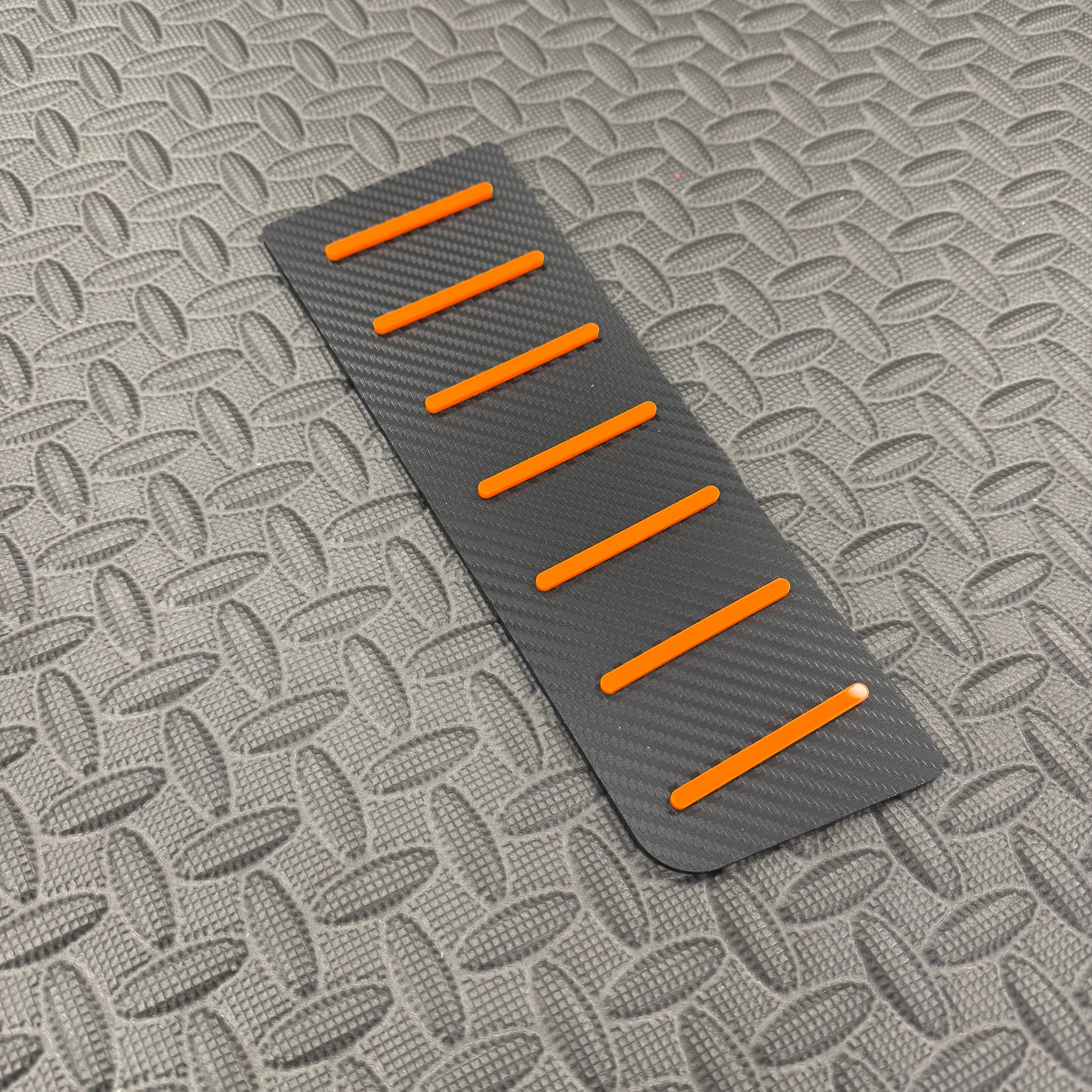 Proform Mk4/4.5 Focus ST Dead Pedal / Foot Rest Plate - Right Hand Drive - Manual Transmission - Carbon Fibre Effect Back Plate With Orange Detailing
