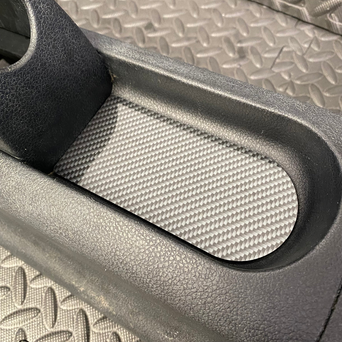 Mk6 Fiesta Centre Console (Under Handbrake) Insert Plate - Deluxe Carbon Fibre effect Plastic
