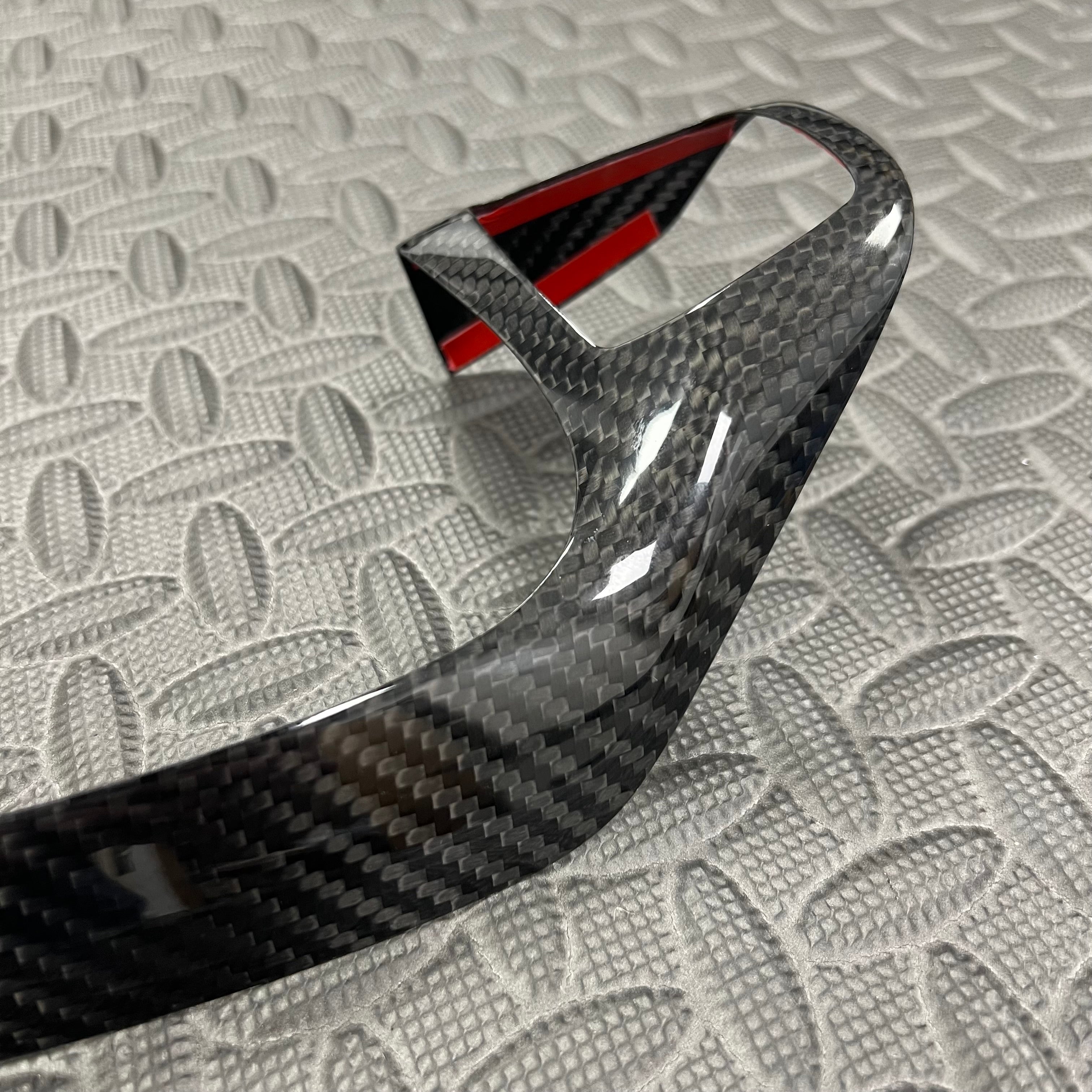 Mk8/8.5 Fiesta Real Carbon Fibre Upper Steering Wheel Trim - Gloss Finish