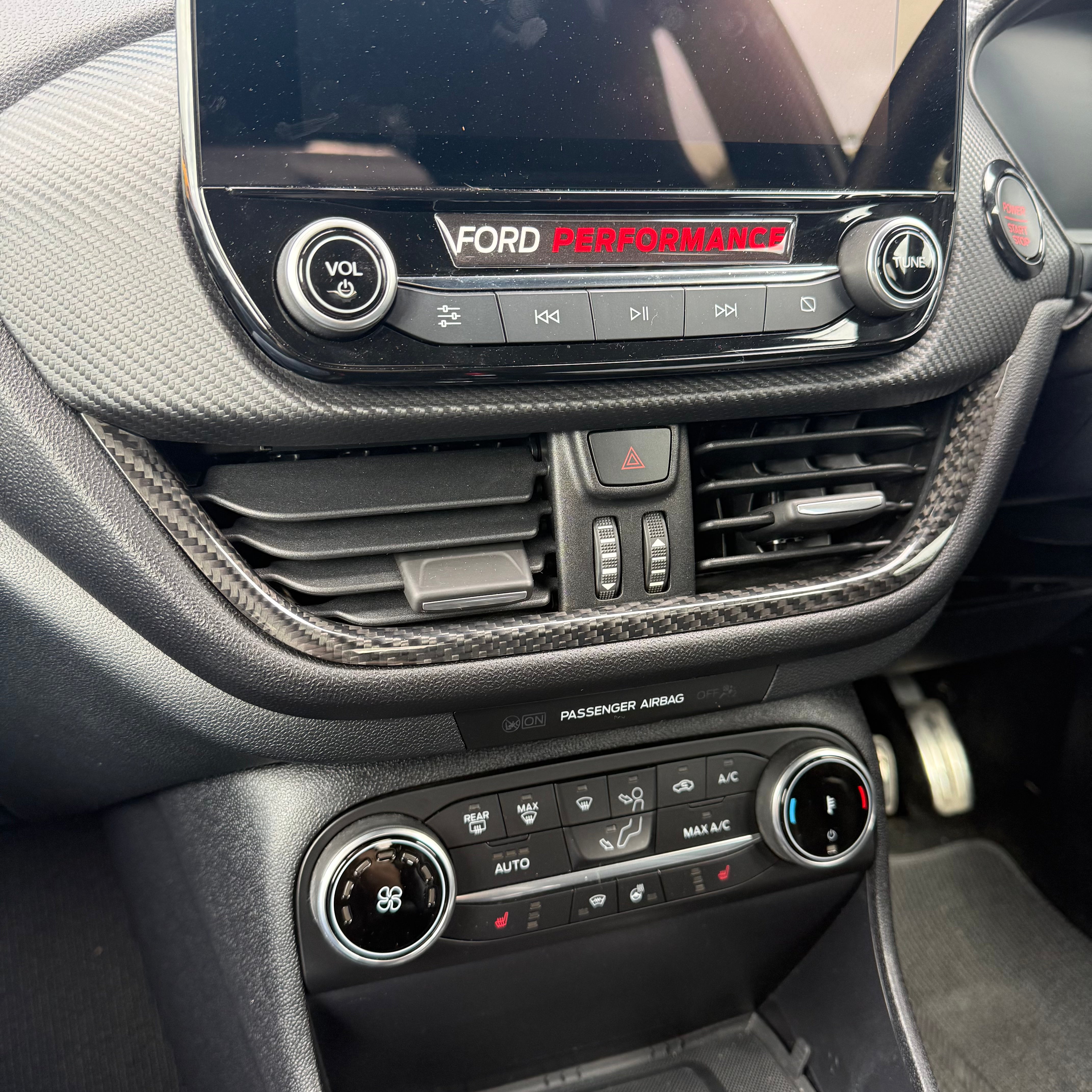 Mk8/8.5 Fiesta Real Carbon Fibre Centre Heater Vent Trim - Satin Finish