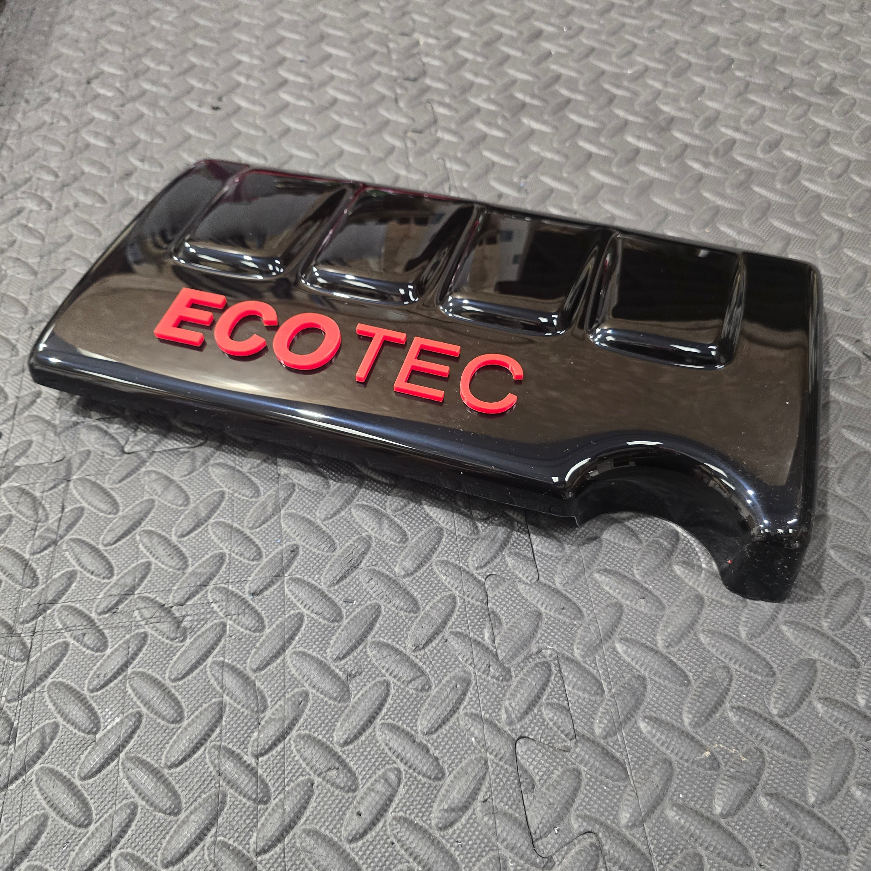 Proform Vauxhall Engine Cover - Gloss Black Plastic - Red Acrylic ECOTEC Detialing
