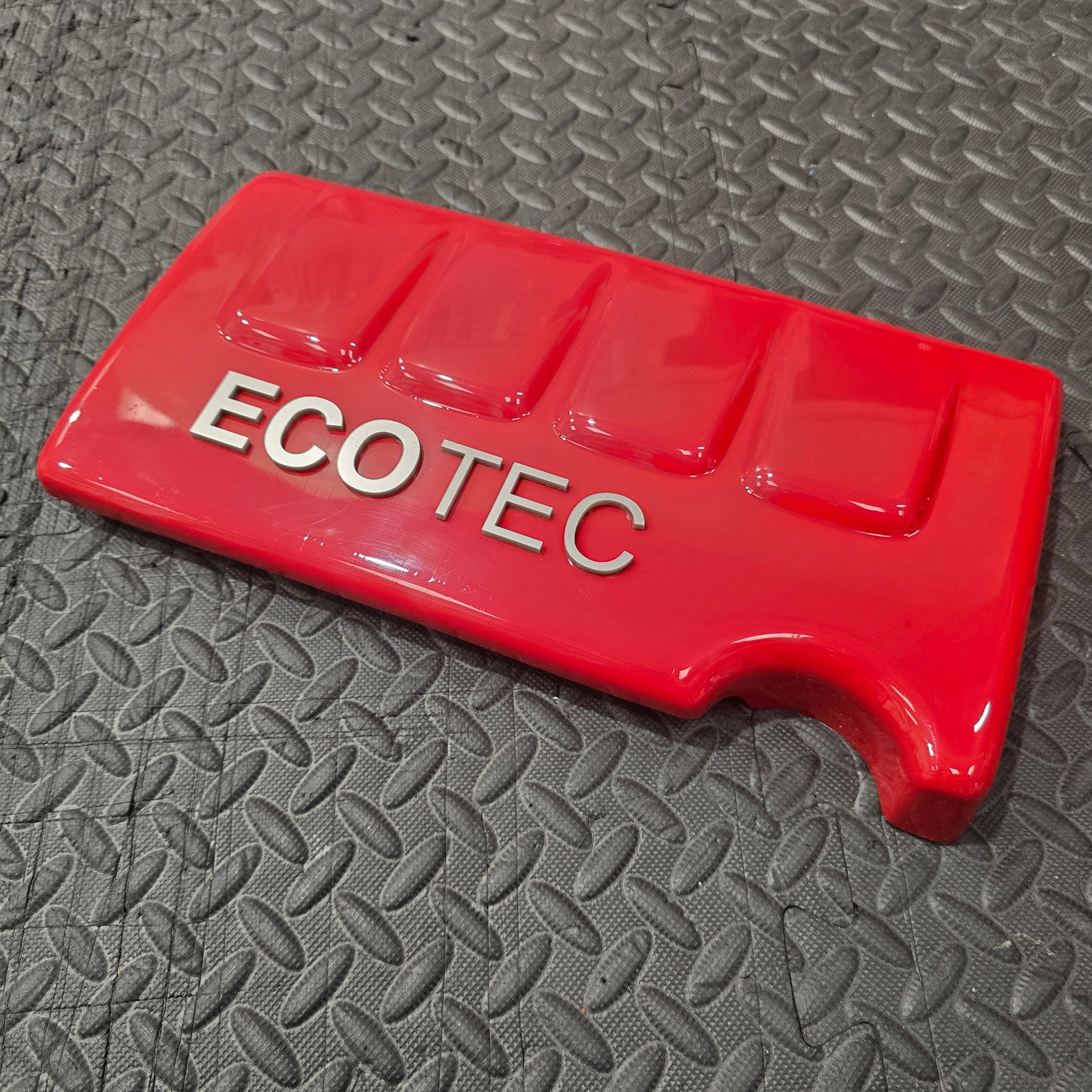 Proform Vauxhall Engine Cover - Gloss Red Plastic - Silver Acrylic ECOTEC Detialing