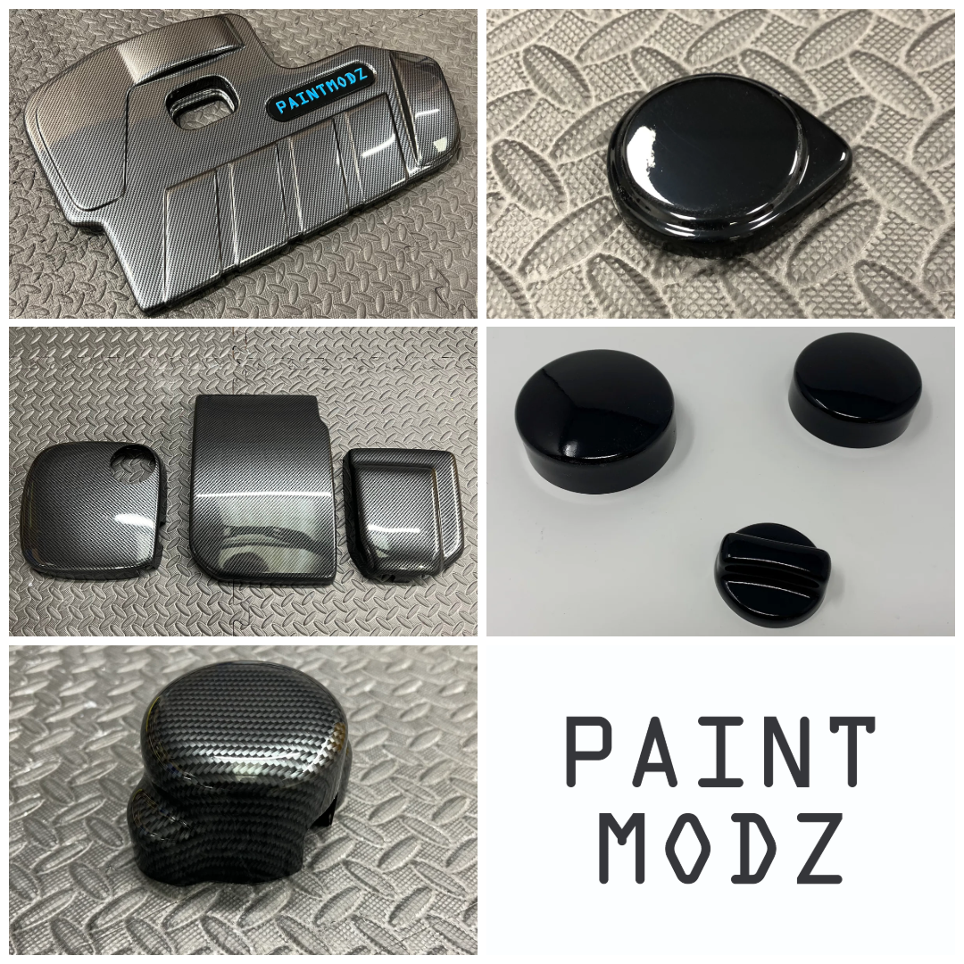 Proform Medium Engine Bay Dress Up Kit Bundle - Mk4/4.5 Focus ST Petrol - Deluxe Carbon Fibre Effect Plastic With Gloss Black Caps