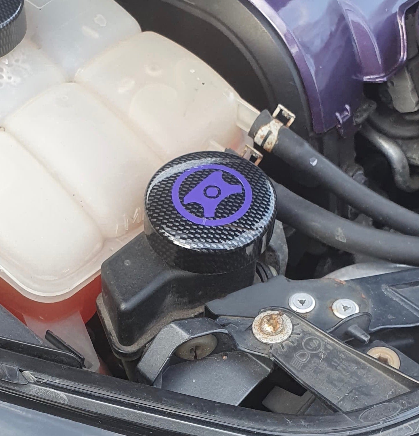 Proform Power Steering Cap Vinyl Sticker - Purple