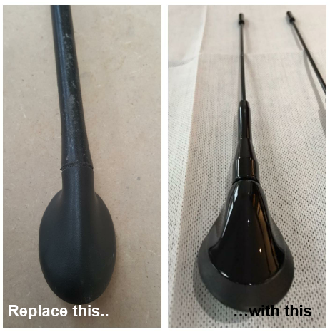 Short Aerial Mast with Genuine Ford Aerial Base - Before - After